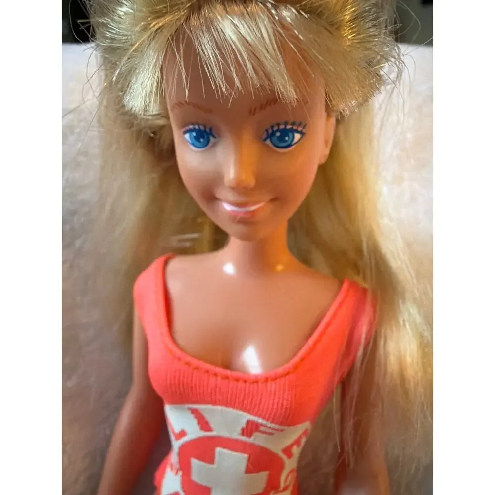 Vintage Hasbro Sindy Lifeguard Doll 1987 Blonde Fashion Doll Pink Swimsuit